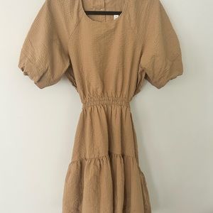 New Madewell Seersucker Puff sleeve mini dress.